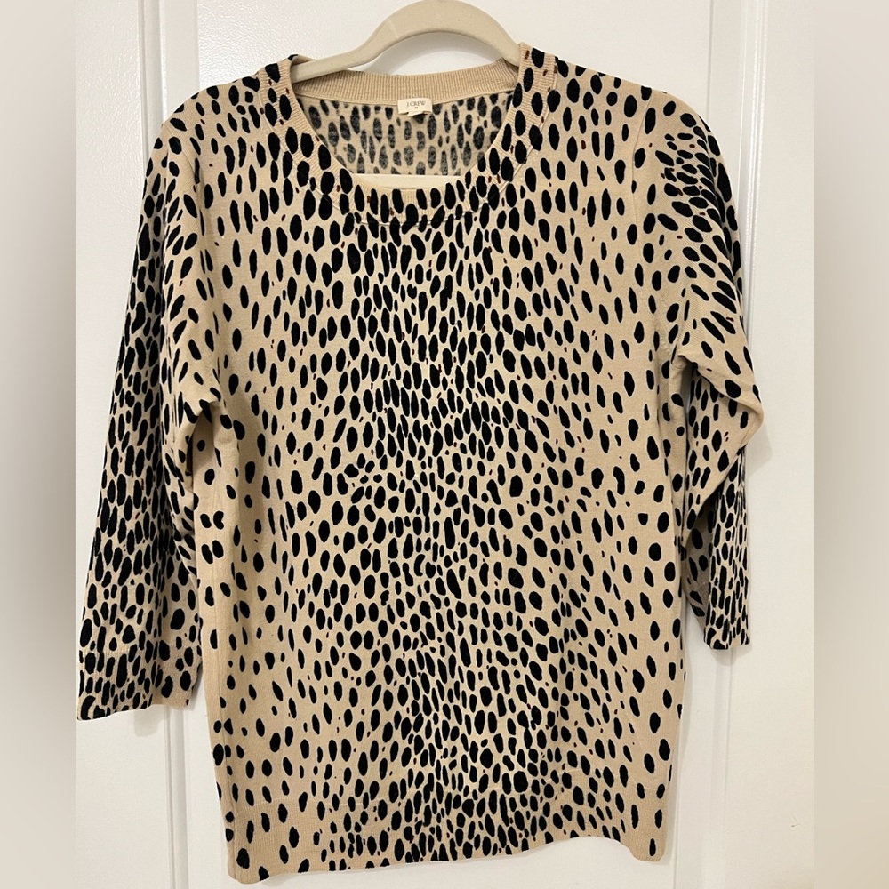 Animal spotted J.Crew sweater.